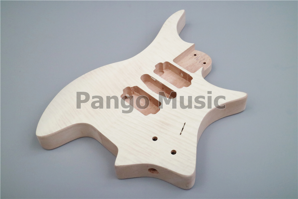 PANGO Headless DIY Electric Guitar Kit with Flamed Maple Veneer (ZQN-008)