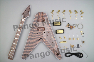 PANGO Flying V All Zebrawood DIY Electric Guitar Kit (PFV-670)