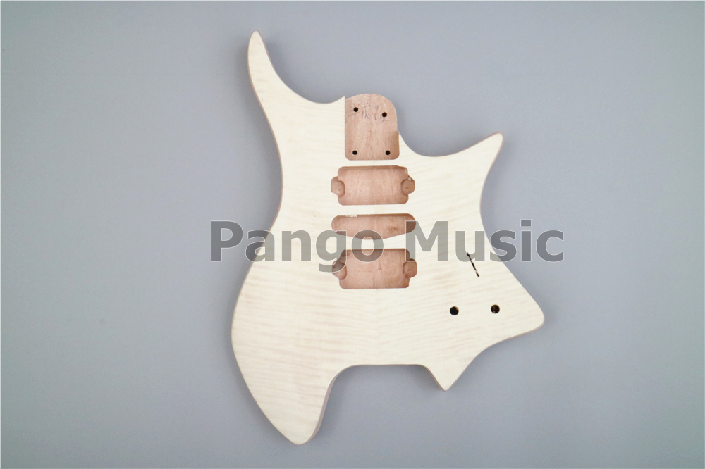 PANGO Headless DIY Electric Guitar Kit with Flamed Maple Veneer (ZQN-008)