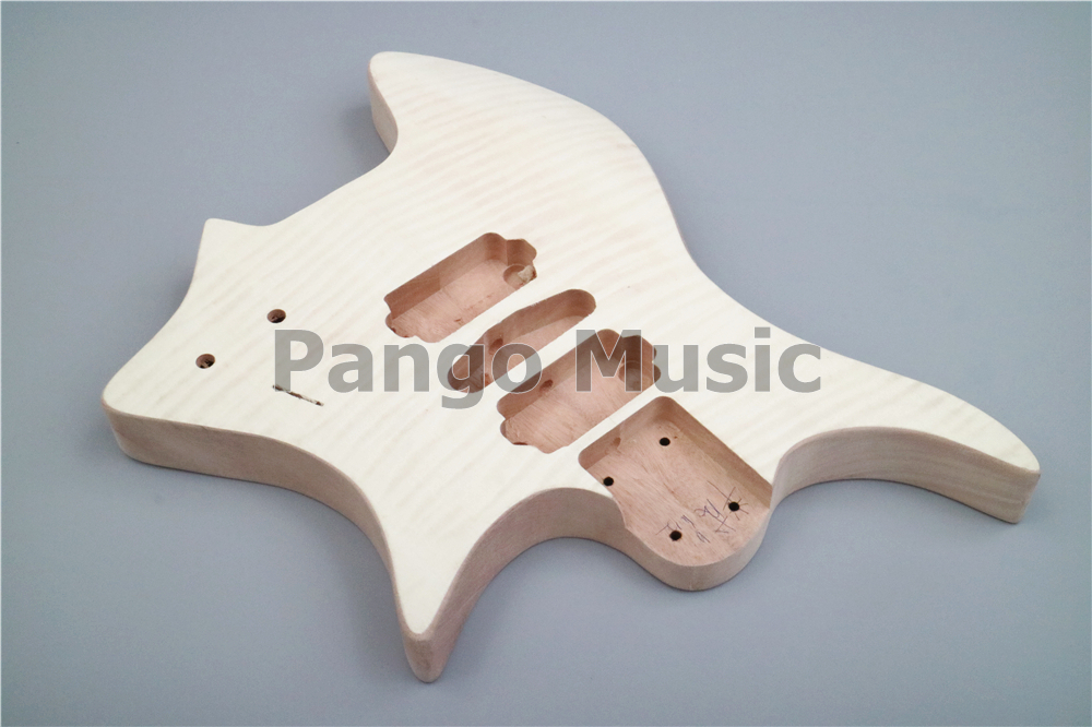 Headless DIY Electric Guitar Kit with Flamed Maple Veneer (ZQN-012)