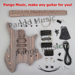 PANGO Headless / All Zebrawood DIY Electric Guitar Kit (ZQN-009)